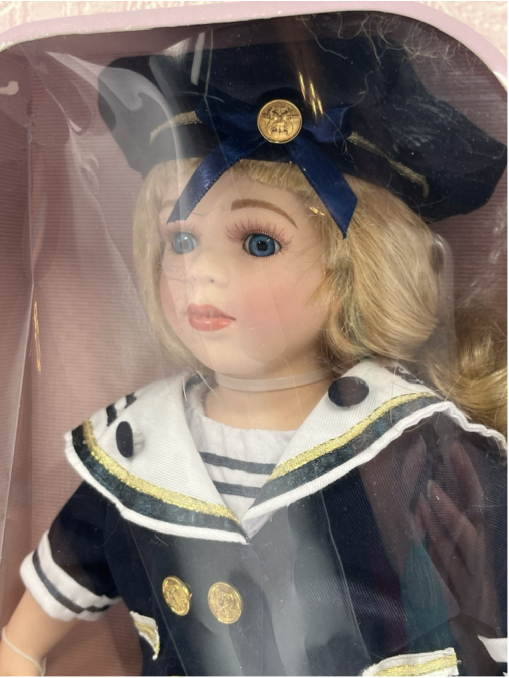VINTAGE Collectible Memories Porcelain Doll In the Box SO PRETTY WITH HER BEAR